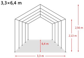 Tendone Bestiame Rimovibile PVC 550 g/m² 3,3x6,4 m Verde Scuro