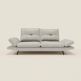 Ardex Divano 3 posti con schienali traslanti e braccioli regolabili in morbido tessuto impermeabile T06 grigio chiaro