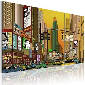 Quadro NYC in un fumetto  Colore colorful, Dimensioni e Misure 90x60