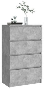 Credenza grigio cemento 60x35x98,5 cm in legno multistrato