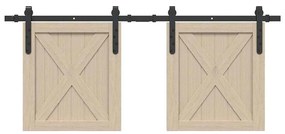 Kit Anta Scorrevole Per Armadio 122 Cm İn Acciaio Al Carbonio /