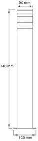 Lampada esterna TEKSAS 1xE27/12W/230V IP44 74 cm antracite