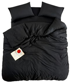 Set copripiumino e federa nero per letto singolo o esteso con lenzuolo incluso/3 pezzi 160x220 cm Classic – Mila Home