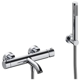 Rubinetto per vasca getto laminare cristallino Loop k per muro cromo spazzolato