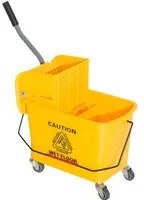 Easycomfort Carrello Secchio con Separatore Acqua e Strizzatore Rimovibile in PP, Giallo, 63 x 27 x 67cm