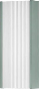 Pensile bagno Niwa cannettato laccato opaco verde timo con vetro bianco, 1 anta P17 x L30 x H78.5 cm