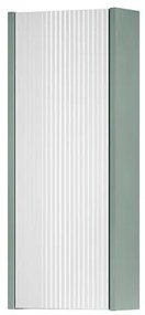 Pensile bagno Niwa laccato opaco verde timo con vetro bianco, 1 anta apertura da sinistra P 17 x L 30 x H 78.5 cm