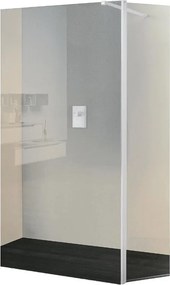 Deflettore walk-in Wens L 50 X H 200 cm, vetro trasparente 6 mm, profilo bianco opaco