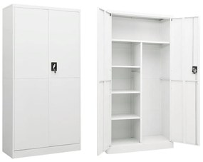 Armadio Con Ripiani Bianco 90x40x180 Cm İn Acciaio /