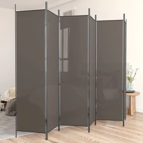 Divisorio A 6 Pannelli Antracite 300x200 Cm Tessuto /