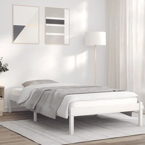 Giroletto bianco 90x190 cm in legno massello di pino 3ft single