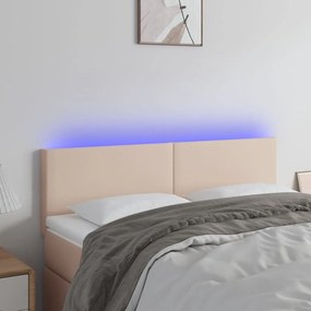 Testiera Cappuccino A Led 144x5x78/88 Cm İn Similpelle /