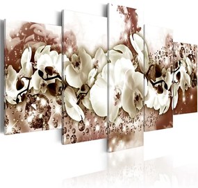 Quadro Orchidea color cioccolato  Colore Marrone, Dimensioni e Misure 100x50