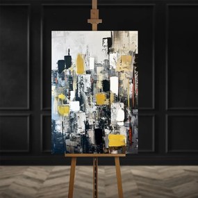 Quadro con elementi dipinti a mano 70x100 cm Cityscape – Styler