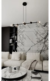 Lampadario a sospensione con filo ROSSI 6xE14/10W/230V nero/limpido