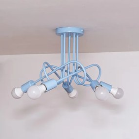 Lampadario a plafone OXFORD 5xE27/15W/230V blu