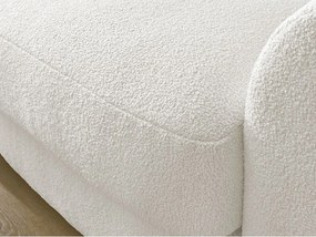 Divano angolare bianco (con penisola a sinistra/con chaise lounge) con rivestimento in bouclé Leonore – Bobochic Paris