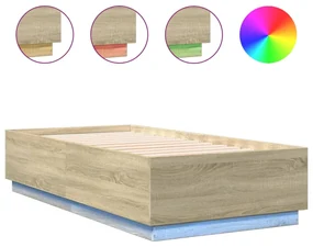 Giroletto luci led rovere sonoma 90x190 cm in legno multistrato