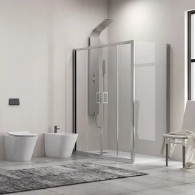 Kamalu - Box doccia 160x80 doppio scorrevole altezza 180cm | KAM-KNF6000S