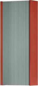 Pensile bagno Niwa cannettato laccato opaco paprika con vetro verde timo, 1 anta P17 x L30 x H78.5 cm