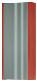 Pensile bagno Niwa laccato opaco paprika con vetro verde timo, 1 anta apertura da sinistra P 17 x L 30 x H 78.5 cm