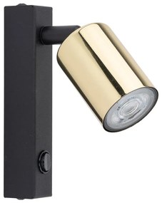 Faretto da parete TOP 1xGU10/10W/230V nero/oro