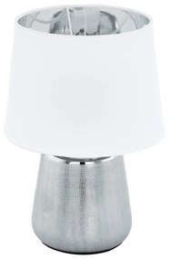 Lampada Da Tavolo Moderna Manalba 1 Ceramica Argento 1 Luce E14