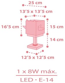 Dalber 64591 - Lampada per bambini LITTLE UNICORN 1xE14/8W/230V