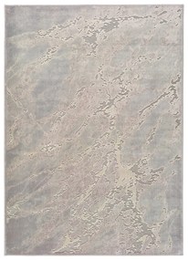 Tappeto in viscosa grigio e beige , 140 x 200 cm Margot Marble - Universal