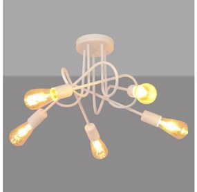 Lampadario a soffitto per bambini OXFORD 5xE27/15W/230V bianco