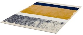 Tappeto CAMDEN - 160 x 230 cm - giallo senape, blu marine, grigio