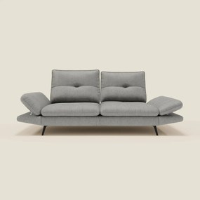 Ardex Divano 3 posti con schienali traslanti e braccioli regolabili in morbido tessuto impermeabile T06 grigio