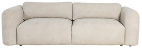 Divano letto con contenitore 4 posti in tessuto effetto velluto cinigliato beige CRUSH