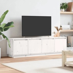 Mobile porta tv bianco 156x37x45 cm in legno massello di pino