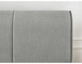 Letto matrimoniale imbottito grigio chiaro con contenitore con griglia 180x200 cm Vernon - Bobochic Paris