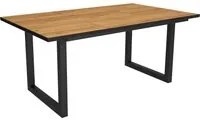 Tavolo da pranzo 8 posti 167x90 cm con gambe in legno a U colore Rovere e colore gambe Nero