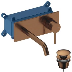 Rubinetto per lavabo a canna media Loop oro rosa spazzolato in ottone SANYCCES