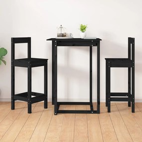 Sedie Da Bar 2 Pz Nere 40x41,5x112 Cm Legno Massello Di Pino /