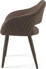 Sedia pranzo ecopelle Marrone - imbottita LIVING 2 sedie