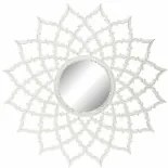 Specchio da parete DKD Home Decor 8424001849987 Cristallo Bianco Legno MDF Decapaggio (120 x 3 x 120 cm)