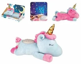 Peluche Musicale Luce Suono Proiettore Unicorno 20cm