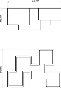 Applique da Soffitto in Gesso Pitturabile 5xGX53