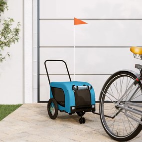 Rimorchio Da Bici Per Animali Blu E Nero Oxford E Ferro /
