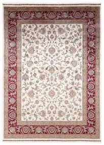 Tappeto Qoum Shah 2 orientale in cotone beige, L 150 x L 80 cm