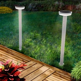 Paletto da giardino Solare Bianco 80cm con Sensore Mov. e Picchetto Colore  Bianco Naturale 4.000K