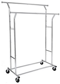 Appendiabiti a piantana mobile LINEA, argento