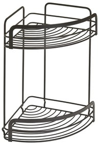 Mensola angolare nera a due livelli per il bagno Origin Lava - Metaltex