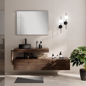 Mobile da bagno sotto lavabo Step noce L 100.3 x H 30 x P 46 cm 1 cassetto, lavabo non incluso