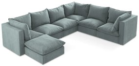 Divano angolare blu (con penisola a destra/a U) Manao – Makamii