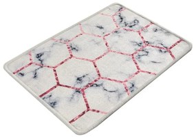 Tappetino da bagno bianco/grigio 60x40 cm Honeycomb - Foutastic